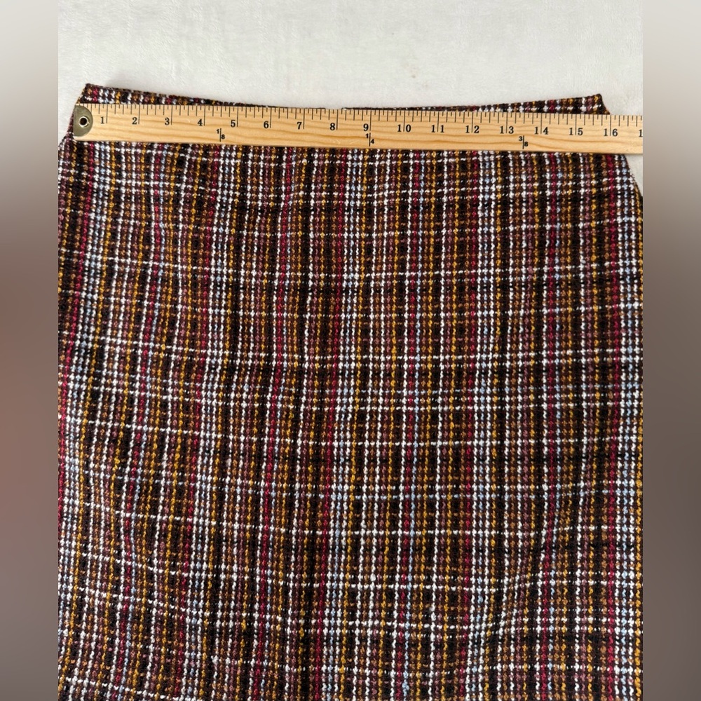Loft Outlet Tweed Multicolor Mini Skirt Size 6 Womens Brown And Red Burgundy - Picture 3 of 8